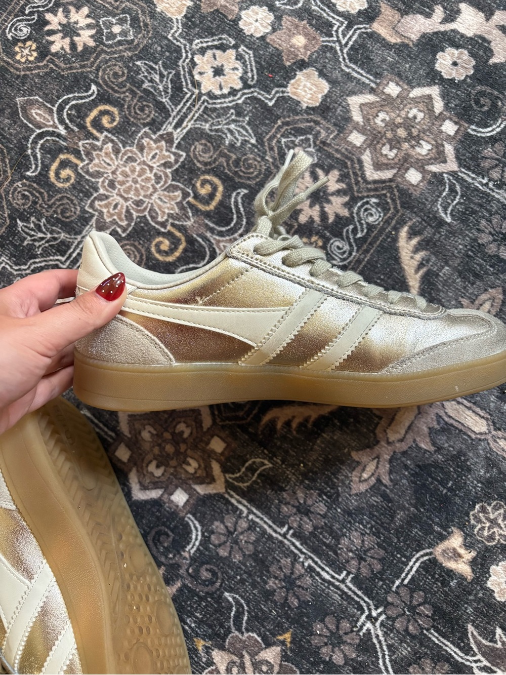Gola Metallic Gold and White Women's Sneakers - Picture 3 of 4
